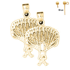 Sterling Silver 27mm Parachute Earrings (White or Yellow Gold Plated)