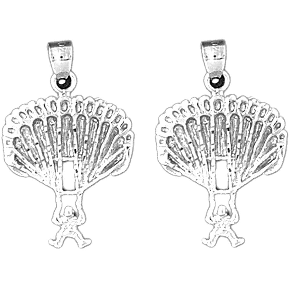 Sterling Silver 27mm Parachute Earrings