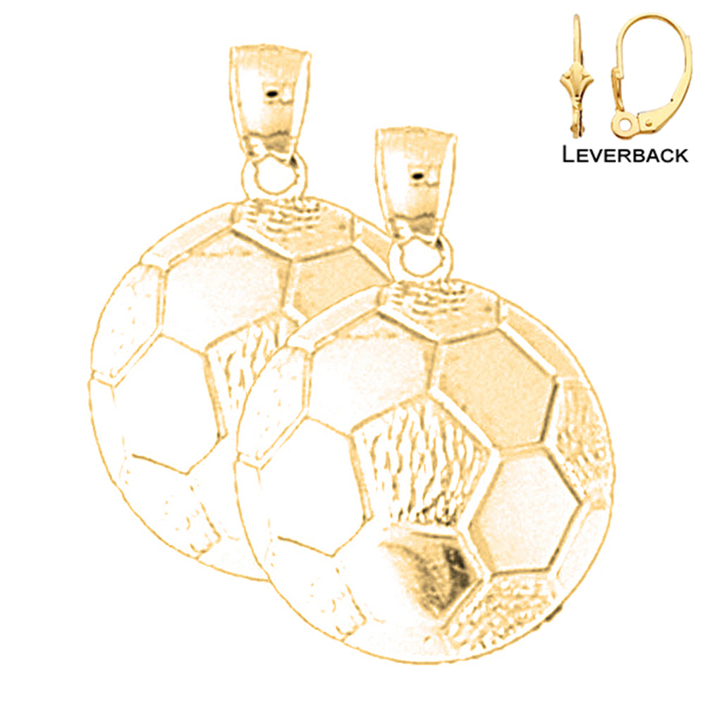 14K oder 18K Gold Fußball Ohrringe