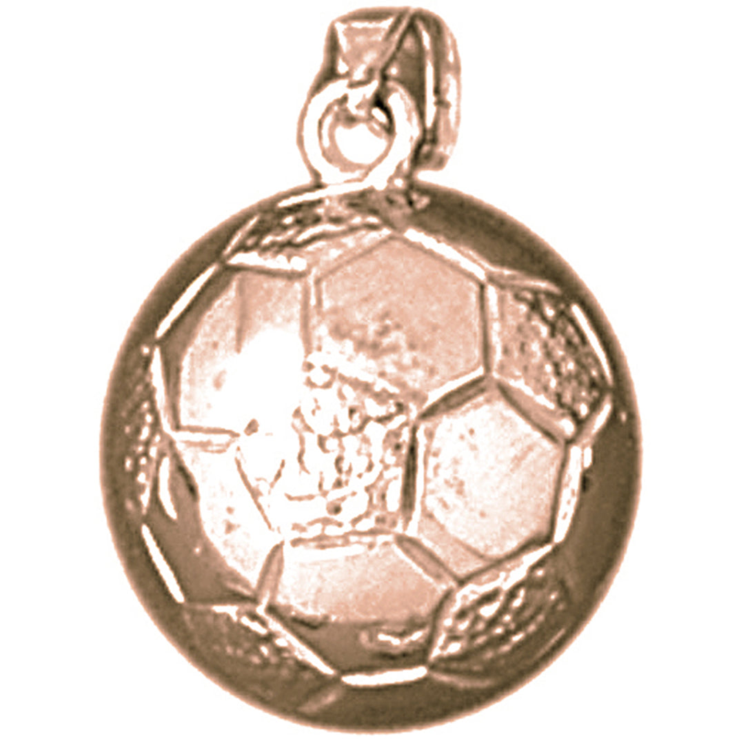 14K or 18K Gold 3D Soccer Ball Pendant