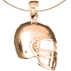 Colgante de casco de fútbol americano de oro de 14 quilates o 18 quilates