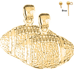 18 mm große Fußball-Ohrringe aus Sterlingsilber (weiß- oder gelbvergoldet)