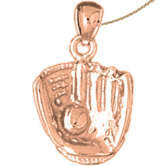 14K or 18K Gold Baseball Glove & Ball Pendant