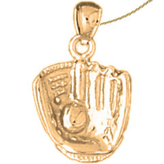 14K or 18K Gold Baseball Glove & Ball Pendant