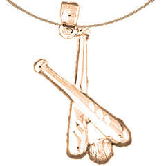 14K or 18K Gold Baseball Bat Pendant