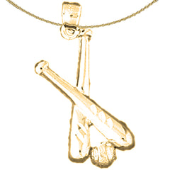 14K or 18K Gold Baseball Bat Pendant