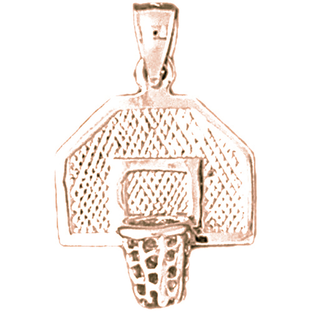 14K or 18K Gold Basketball Hoop Pendant