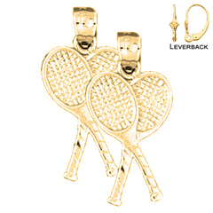 14K or 18K Gold Tennis Racket Earrings