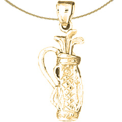 14K or 18K Gold Golf Club Pendant