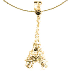 Colgante de la Torre Eiffel de oro de 14 quilates o 18 quilates
