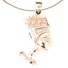 Colgante de faraón egipcio de oro de 14 quilates o 18 quilates