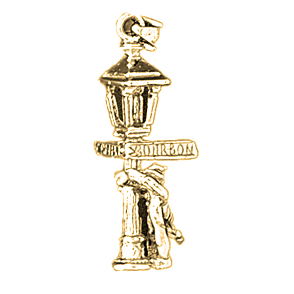 14K or 18K Gold Bourbon Street Light Post Pendant