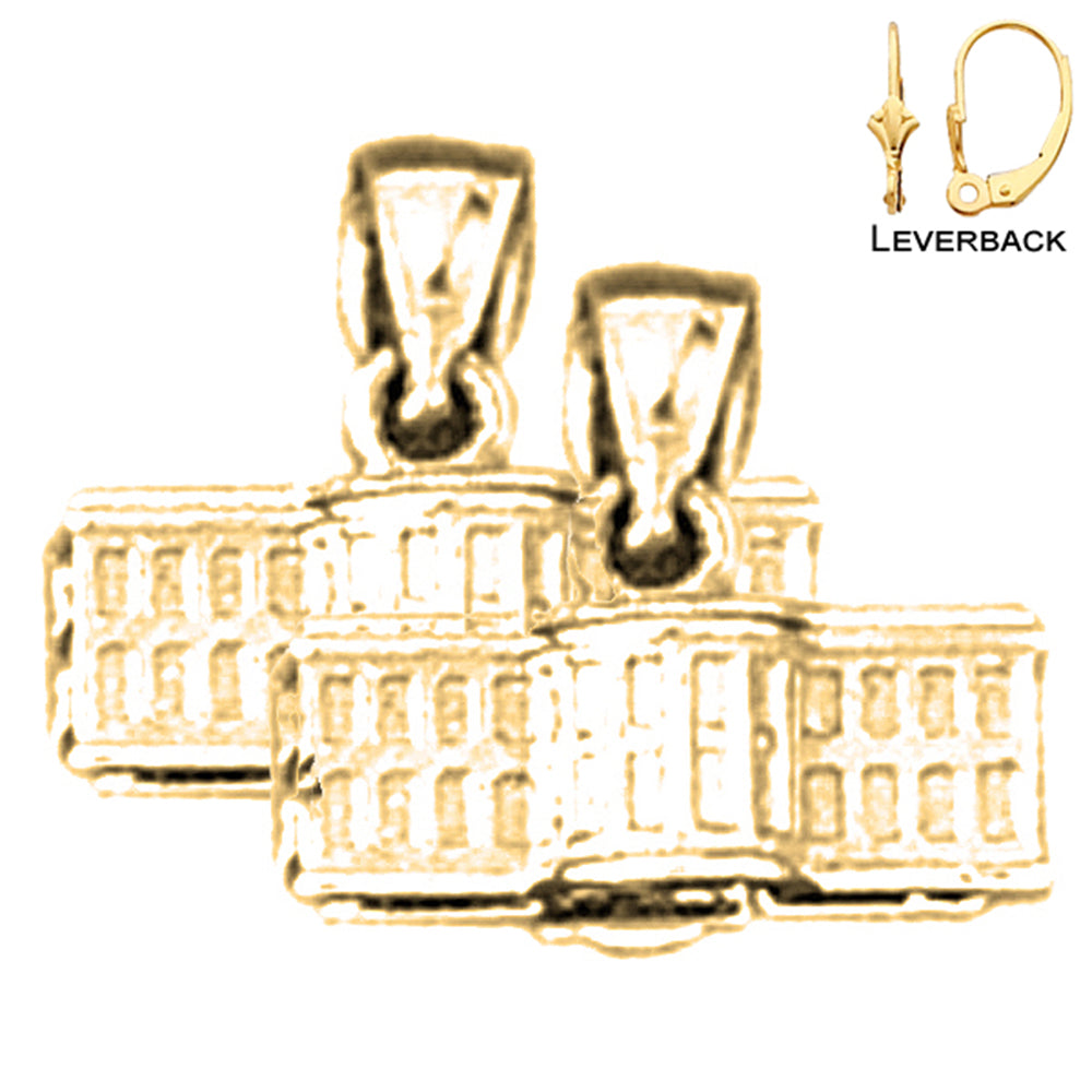 14K or 18K Gold White House Earrings