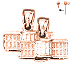 14K or 18K Gold White House Earrings