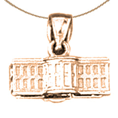 14K or 18K Gold White House Pendant