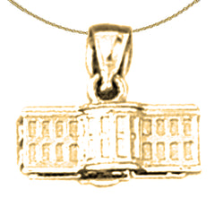 14K or 18K Gold White House Pendant