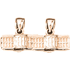 14K or 18K Gold 11mm White House Earrings