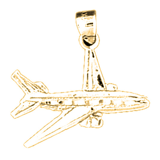 14K or 18K Gold Airplane Pendant