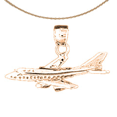 14K or 18K Gold Airplane Pendant