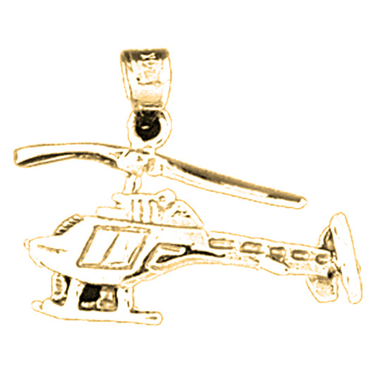 14K or 18K Gold Helicopter Pendant