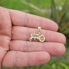 Colgante de tractor de oro de 14K o 18K