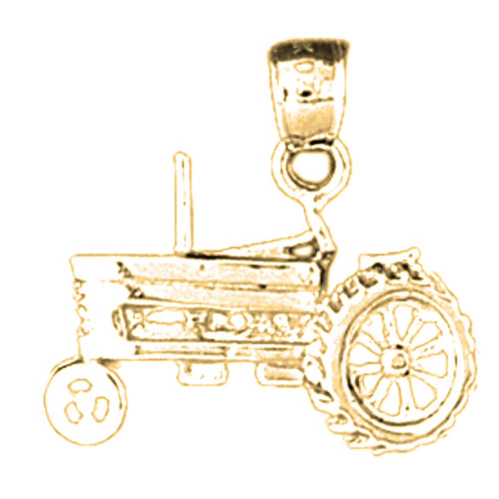 14K or 18K Gold Tractor Pendant