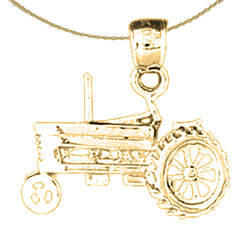 14K or 18K Gold Tractor Pendant