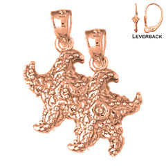 14K or 18K Gold Starfish Earrings