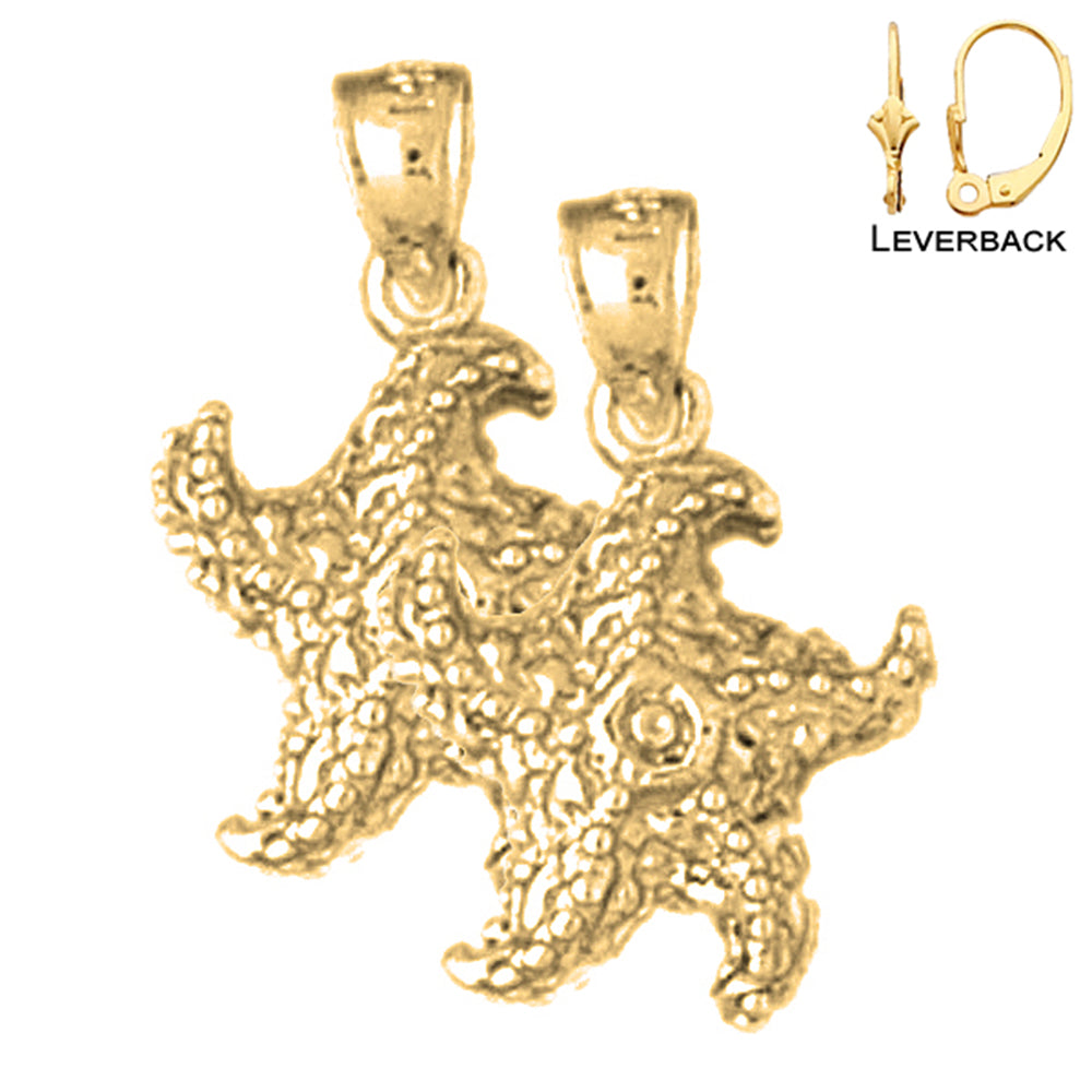 14K or 18K Gold Starfish Earrings