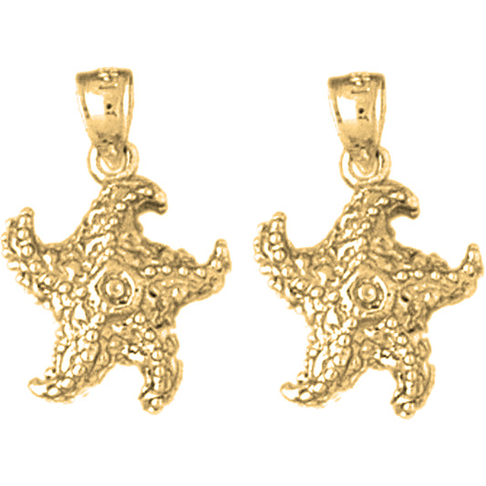 Yellow Gold-plated Silver 20mm Starfish Earrings
