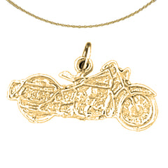 Colgante de motocicleta de oro de 14 quilates o 18 quilates.
