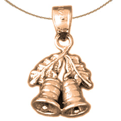 14K or 18K Gold 3D Christmas Bell Pendant