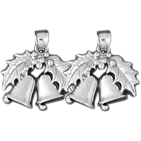 Sterling Silver 20mm Christmas Bell Earrings