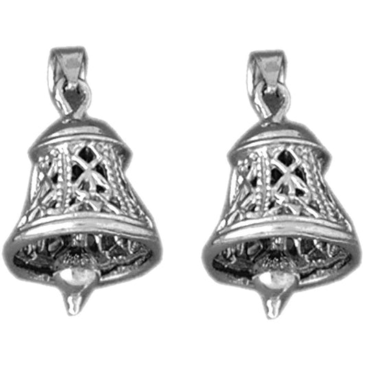 Sterling Silver 23mm 3D Bell Earrings