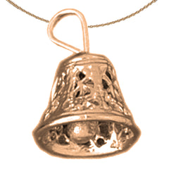 Colgante de campana 3D de oro de 14 quilates o 18 quilates