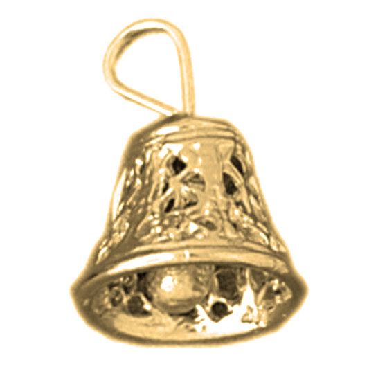 14K or 18K Gold 3D Bell Pendant