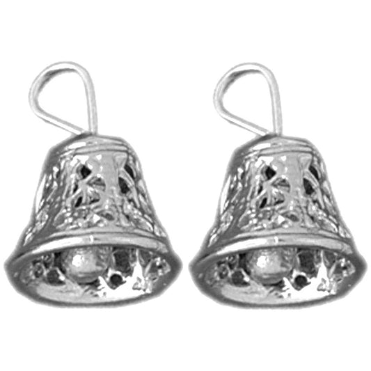 Sterling Silver 18mm 3D Bell Earrings