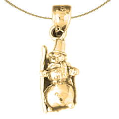 14K or 18K Gold 3D Snowman Pendant