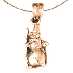 14K or 18K Gold 3D Snowman Pendant