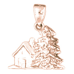 14K or 18K Gold 3D Christmas Tree Pendant