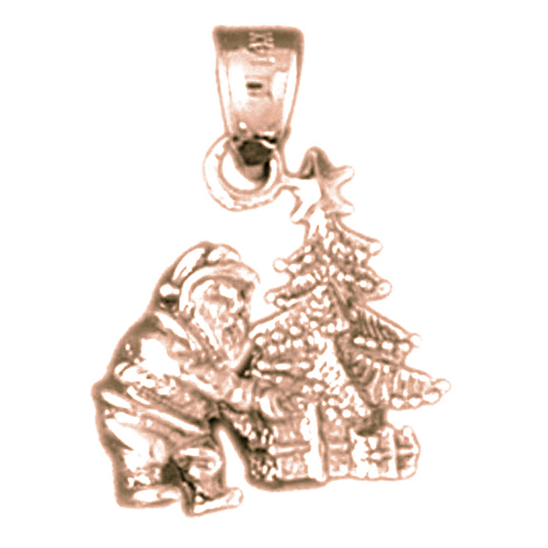 14K or 18K Gold 3D St. Nick Pendant