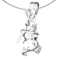 14K or 18K Gold 3D Snowman Pendant