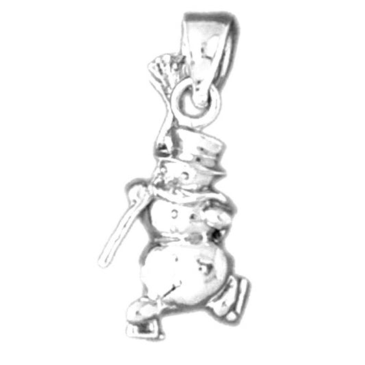 14K or 18K Gold 3D Snowman Pendant