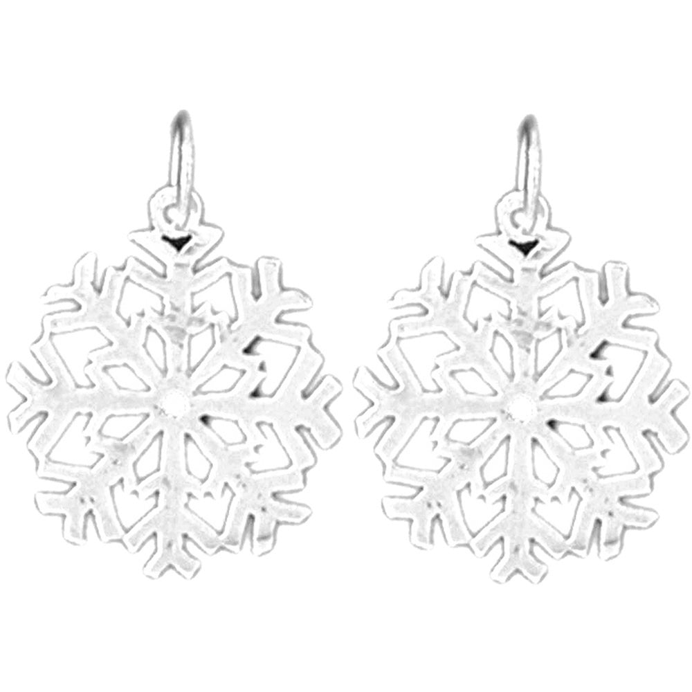 Sterling Silver 22mm Snowflake Earrings
