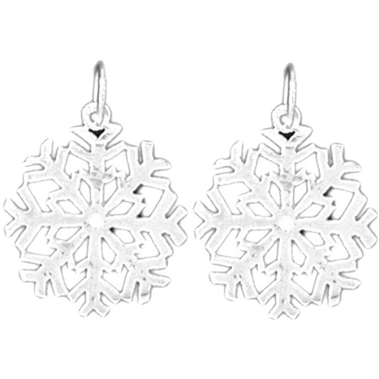 Sterling Silver 22mm Snowflake Earrings