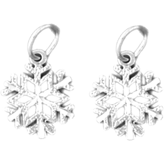 Sterling Silver 16mm Snowflake Earrings