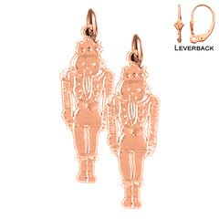 30 mm Nussknacker-Ohrringe aus 14 Karat oder 18 Karat Gold