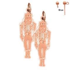 30 mm Nussknacker-Ohrringe aus 14 Karat oder 18 Karat Gold