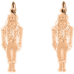 14K or 18K Gold 30mm Nutcracker Earrings