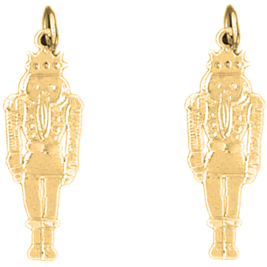 Yellow Gold-plated Silver 30mm Nutcracker Earrings
